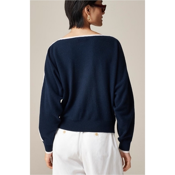 J. Crew Cashmere Contrast Stripe Sweater - Picture 5 of 10